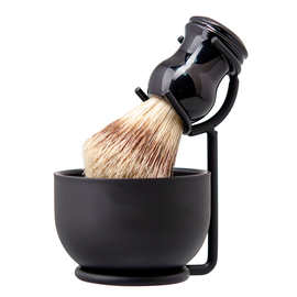 男士剃须刷套装猪鬃刷刮胡刷湿剃湿刮起泡沫打泡胡须刷刷胡刷架