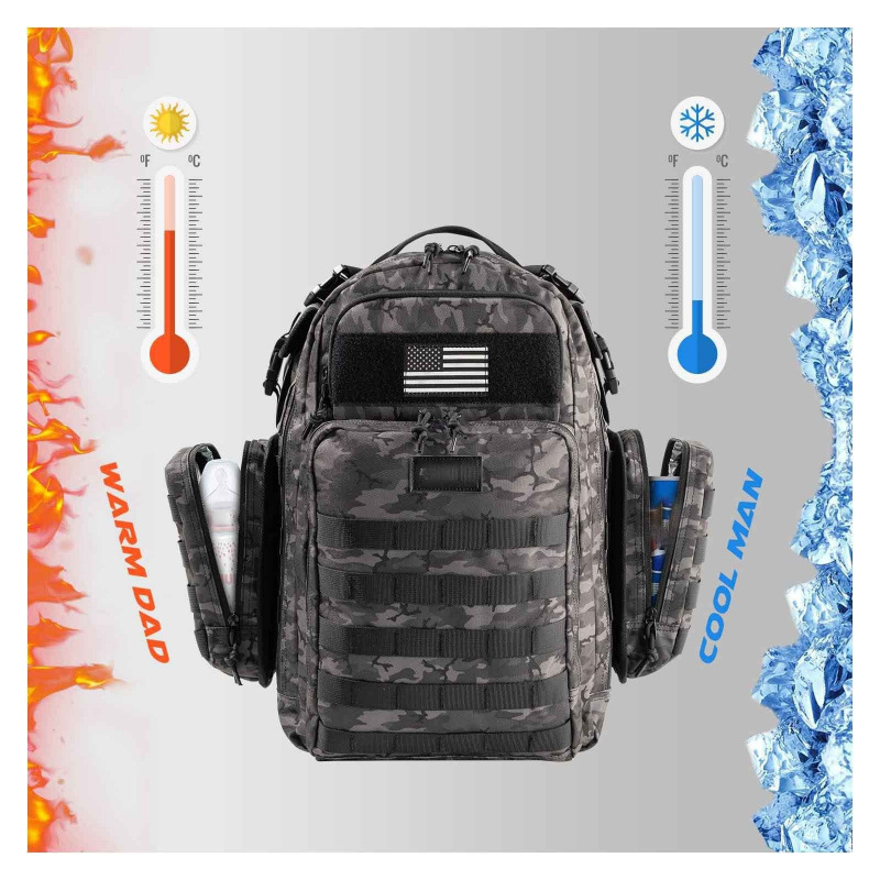 Nuevas tácticas de comercio electrónico transfronterizo para hombres mochila de pañales multifuncional, mochila de diseño cómodo a prueba de agua de gran capacidad