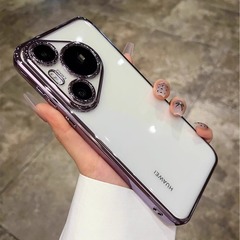 Huawei P80pro 透明電気メッキ携帯電話ケース、ハイエンド Mate70 オールインクルーシブ落下防止 mate60 保護カバーに適しています。
