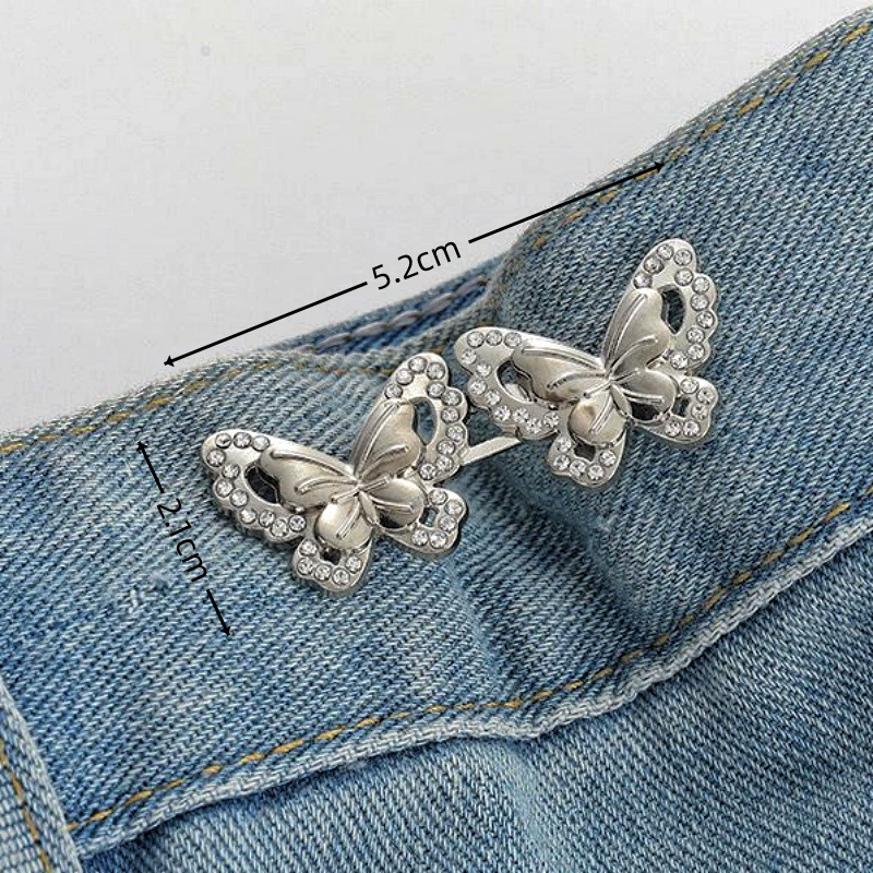Nail-Free Removable Waist Buckle Pair, Flat-Bottom Seamless Buttons for Pants & Skirts, Assorted Designs