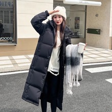 中戏北电艺考羽绒服男款白鸭绒大码宽松超长款外套情侣过膝
