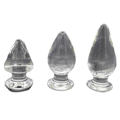 Diameter 5 cm large glass anal toy in the shape of a gourd, for adult novelty use