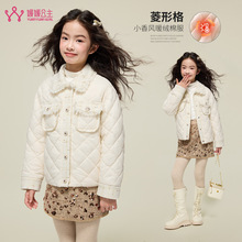 媛媛公主童装2025冬季新品女童小香风棉服儿童加厚保暖外套棉衣