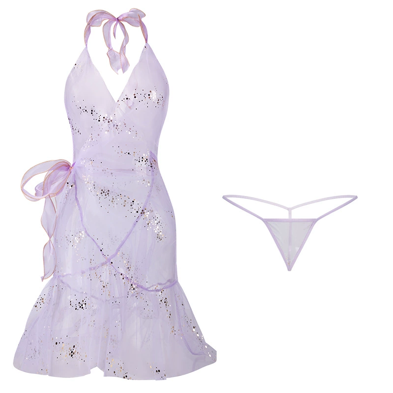 Sexy underwear, светлый и тонкий мятный блестящий ногтевой sequins, пижама
