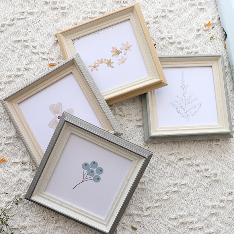 北歐正方形洗照片做成相框擺台6寸8寸擺桌樹脂相冊框相架像架批發
