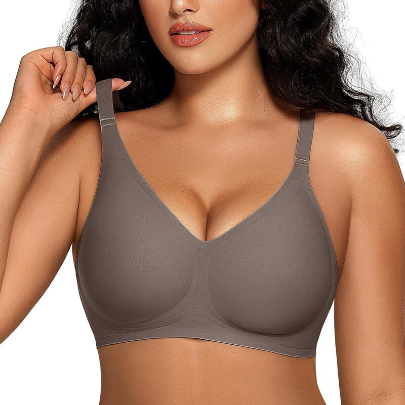 Oeak Women's Plaid Push up Bra Wire Free Seamless Full Coverage Bra Butter Soft Daily T-Shirt