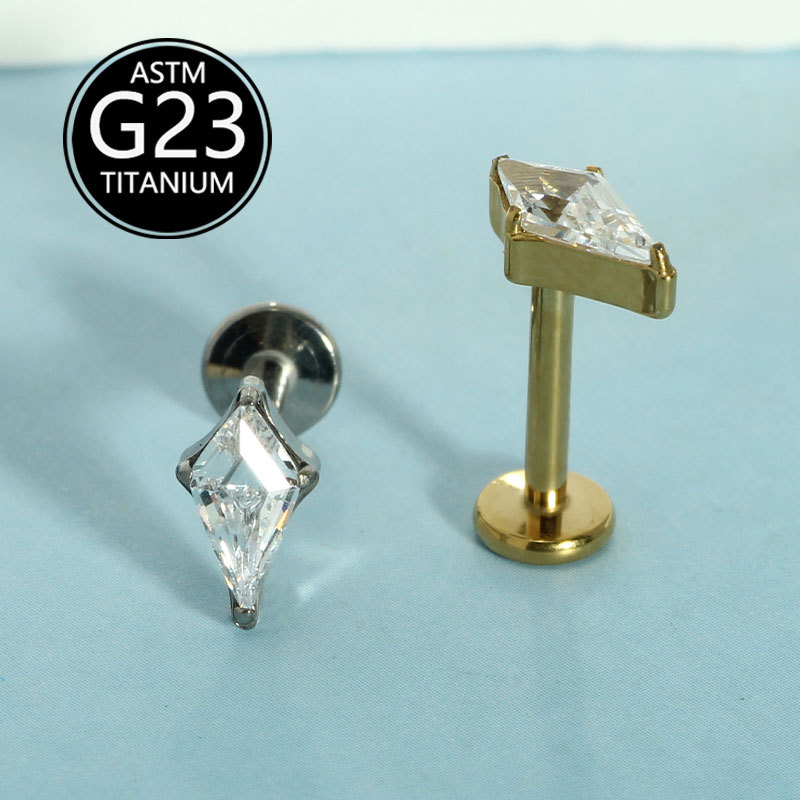 Labret piercing jewelry detail image