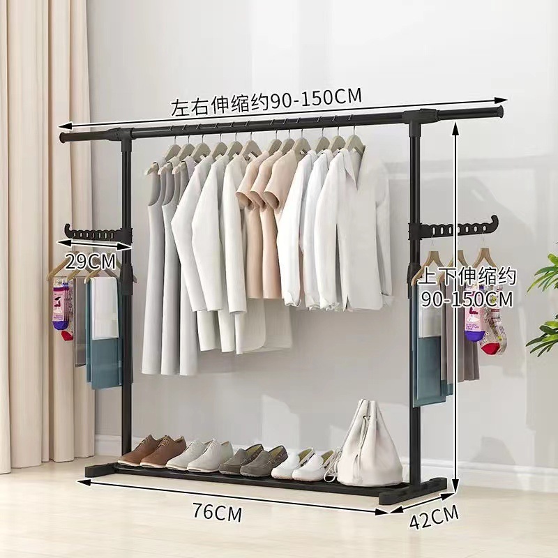 コートラック フロアスタンド ホームベッドルーム モバイル クリーム服 シンプルな寮の衣類ラック バルコニー物干しラック 垂直|undefined