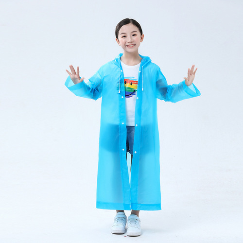 Thick transparent adult long-length full-body EVA raincoat, reusable for heavy rain, floating travel raincoat.