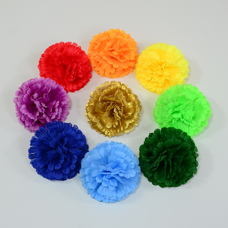 Artificial Carnation Flower Wall Arrangement Fake Marigold Flower Heads Handmade Accessories Halloween Decoration Silk Flowers