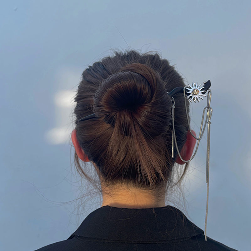 2022时尚新款新中式太阳镶钻发钗时尚复古优雅流苏女发簪子发饰潮|ms