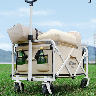 Primitive Camping Cart Outdoor Camp Camping Hand Push Foldable Picnic Cart Small Trailer Pull Cart Camping Wholesale