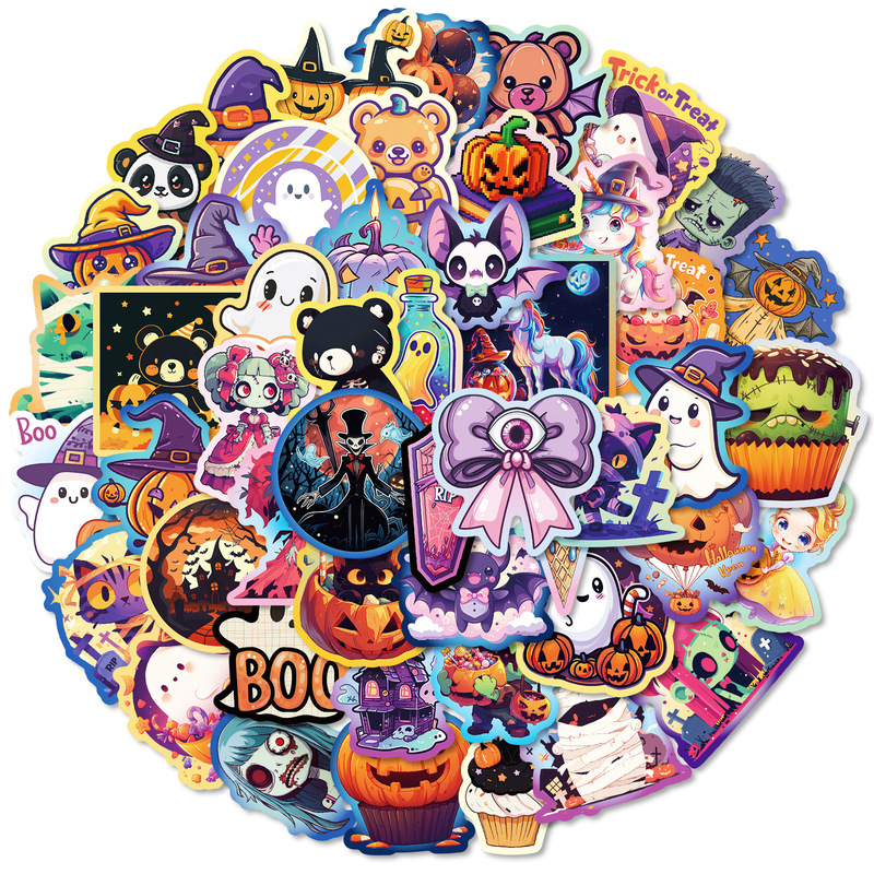 クロスボーダーホットセール 50 ハロウィンかわいい落書きステッカーハロウィンホリデー雰囲気 DIY 装飾ステッカー|undefined