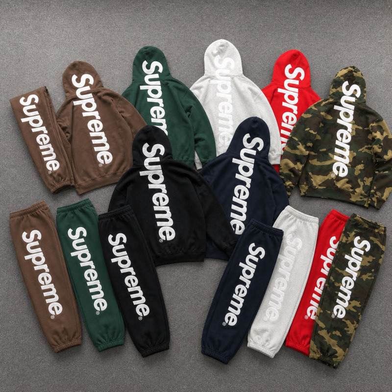 Cross-border in-stock 25FW SUPreme heavyweight fleece-lined hooded sweatshirt with patch embroidery, American style, popular for autumn and winter Cross-border in-stock 25FW SUPreme heavyweight fleece-lined hooded sweatshirt with patch embroidery, American style, popular for autumn and winter