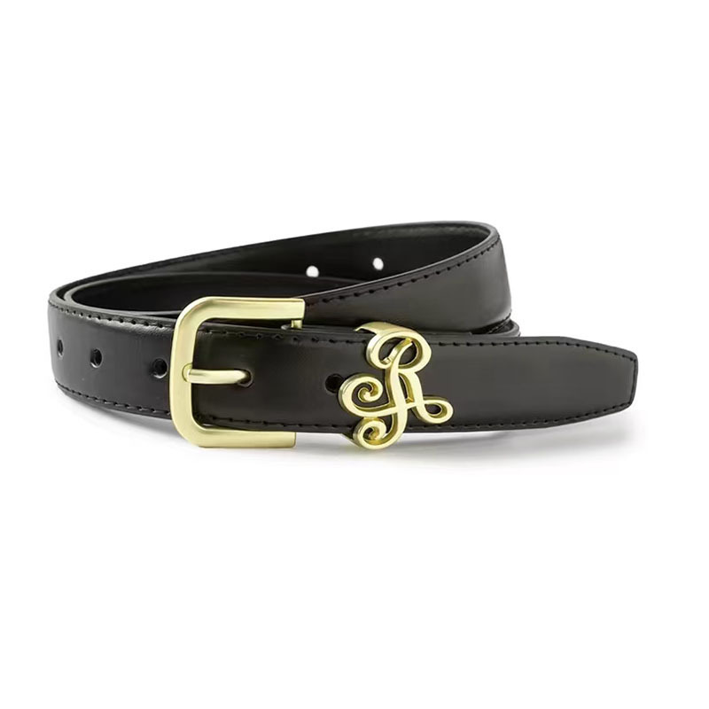 In-Stock Instant Delivery, Genuine Leather Belt with Simple Small Square Buckle, Versatile for Jeans, Women's Belt