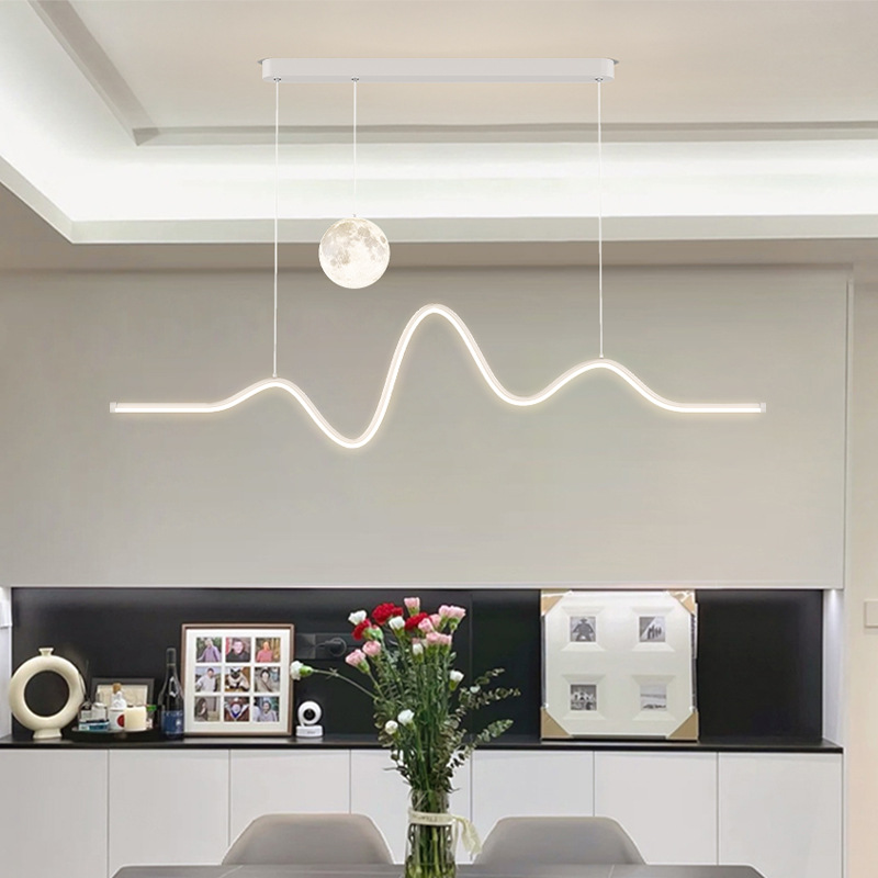 Lámpara del restaurante diseñador moderno y simple para proteger los ojos una mesa de comedor red montaña luna luna restaurante colgando lámparas de montaña