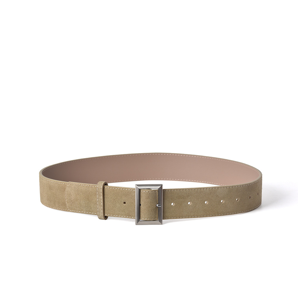 Versatile New Women's Leather Belt Fashion Alloy Wide Waist Belt Genuine Leather Waist Cincher For Coats Retro Decorative Slimming Simple Style - Thumbnail 8