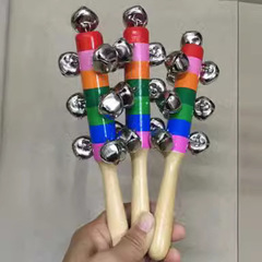 Baby and Toddler Rainbow Rattles Wooden Toy Orff Instruments Children's Hand Bells Baby and Toddler Toys