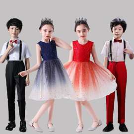 六一儿童演出服合唱服小学生合唱团女童公主裙幼儿园舞蹈表演服装