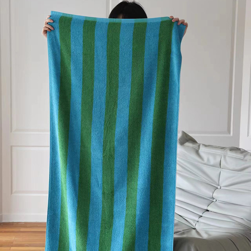Mori Pinstripe Retro Cotton Towel Combed Cotton Class A Simple Combed Cotton Towel Bathroom Absorbent Bath Towel Mori Pinstripe Retro Cotton Towel Combed Cotton Class A Simple Combed Cotton Towel Bathroom Absorbent Bath Towel