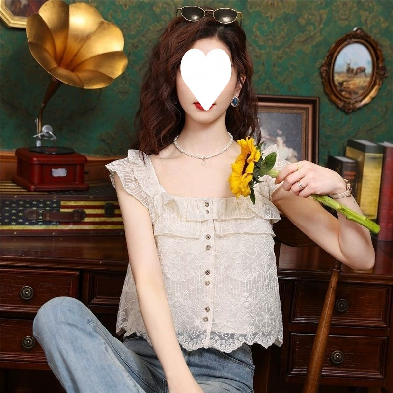 Женская рубашка с коротким рукавом, новинка лета 2025, нишевый дизайн, миниатюрная мода, молодежная блузка, топ