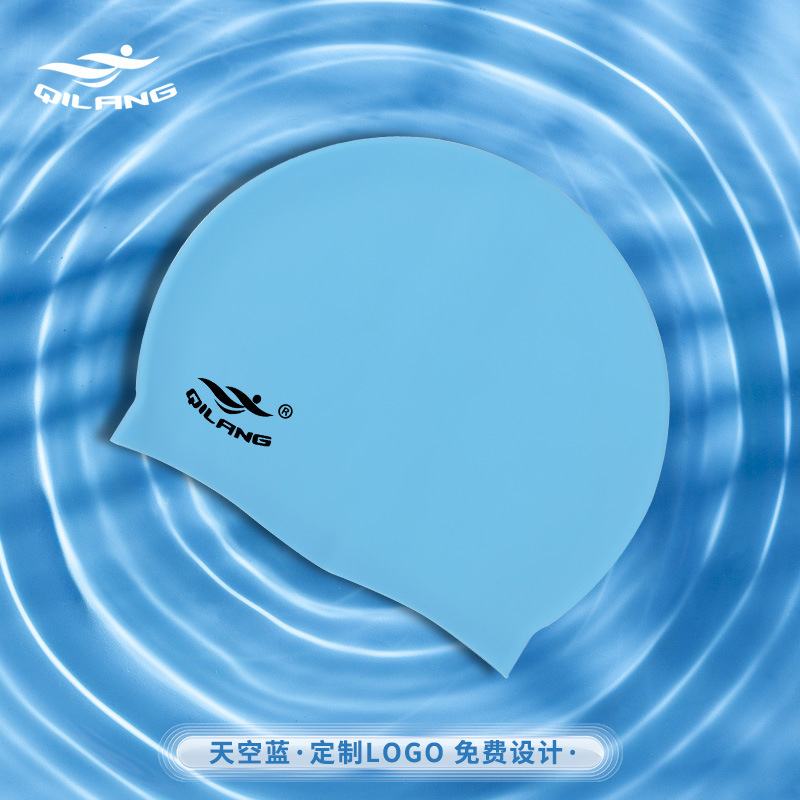 Sombreras de baño de silicona para adultos y niños personalizadas con logotipo de tamaño para hombres y mujeres impermeables para proteger los oídos sin estrangular la cabeza gorra de baño de alta elasticidad