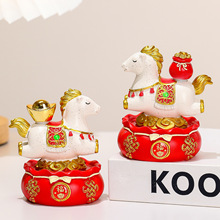 国潮马生肖摆件新年伴手礼小福马公司年会礼品马上来财旋转小马新