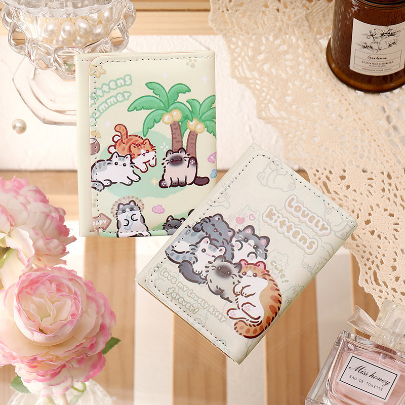New Cartoon Cute Cat Wallet Women's All-in-One Card Bag Short Exquisite Multi-Card Large Capacity Coin Purse for Students New Cartoon Cute Cat Wallet Women's All-in-One Card Bag Short Exquisite Multi-Card Large Capacity Coin Purse for Students