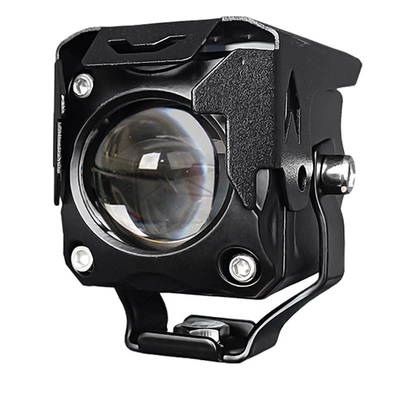 Electric Vehicle Lights, Motorcycle Spotlights, External Battery, Tricycle Headlights, Strong Light Led Lens, 12V60 Front Headlights (Motorcycle headlights, headlights) - straight-bright-near-yellow-light-far-white-light-three-lines-20w-big-round-eye-single-pack-including-bracket-package