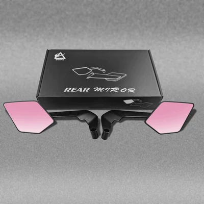 Motorcycle rearview mirror Fixed Wing Rearview Mirror Aluminum - accessories-included-set-of-purple-mirrors