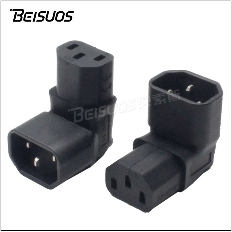 C13转C14品字插头 90度弯头转换插座 公母转换 UP挂墙液晶用接口