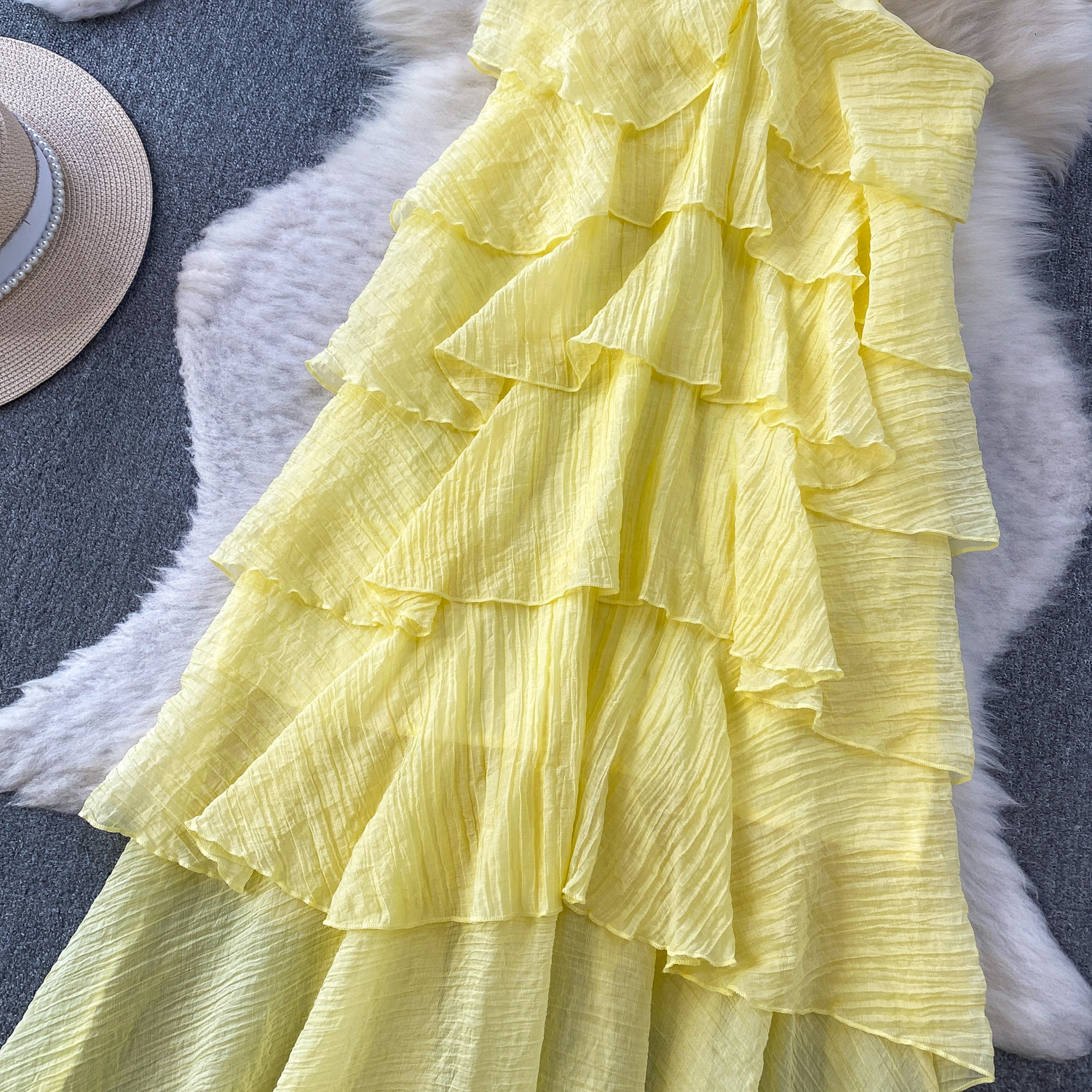 Women's Backless Maxi Dress With Spaghetti Straps, Flowy Beach Cover Up With Ruffle Hem, Sexy Boho Evening Gown For Vacation_ecoleips.com