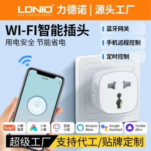 Универсальная умная розетка Tuya WIFI для мобильного телефона с дистанционным управлением, временная вилка для умного дома, розетка для голосового управления