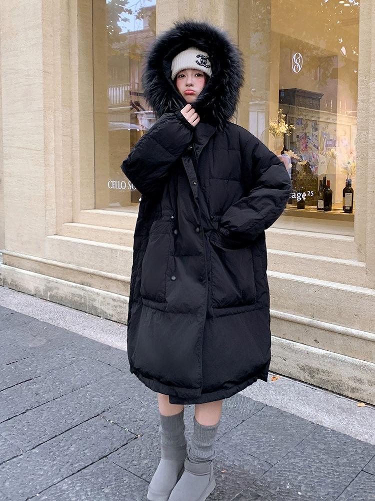 Winter long hoody, down jacket, Korean style, plus size