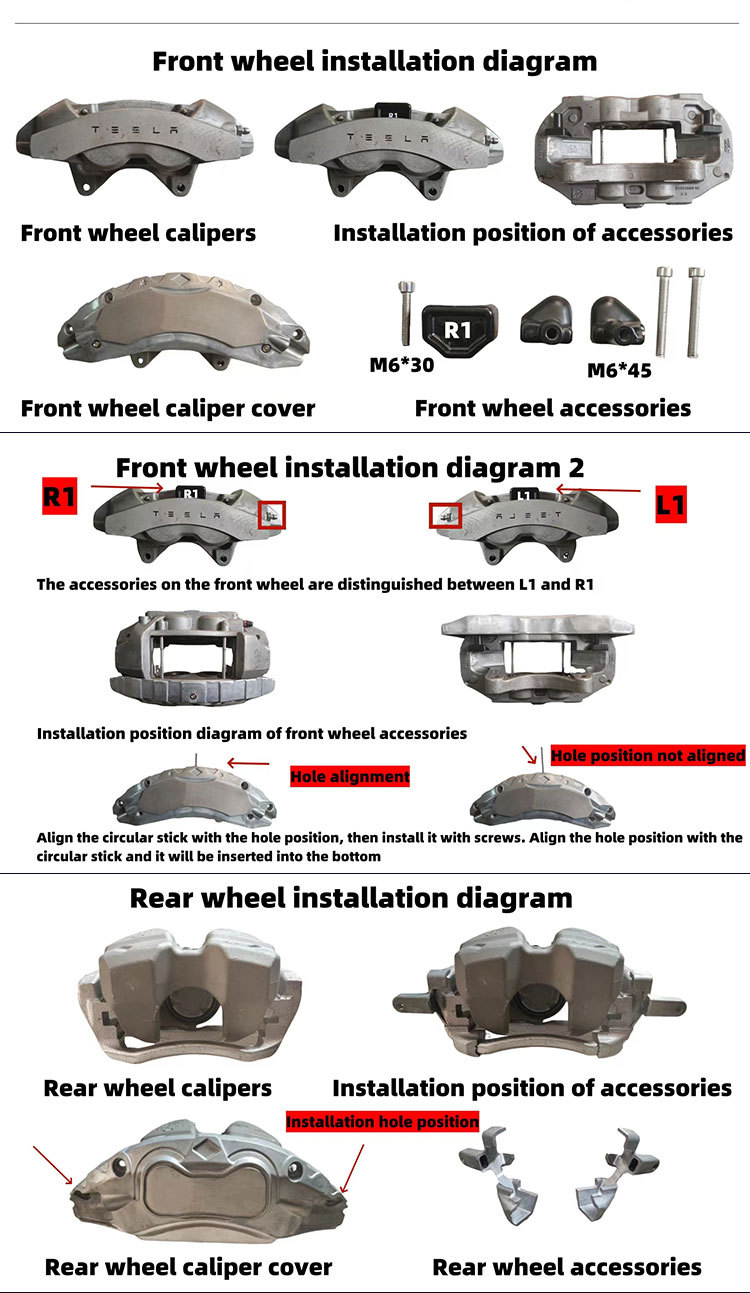 Suitable for 24 Tesla Model 3 Brake Caliper Covers Modified Special Aluminum Alloy Wheel Caliper Cover Source