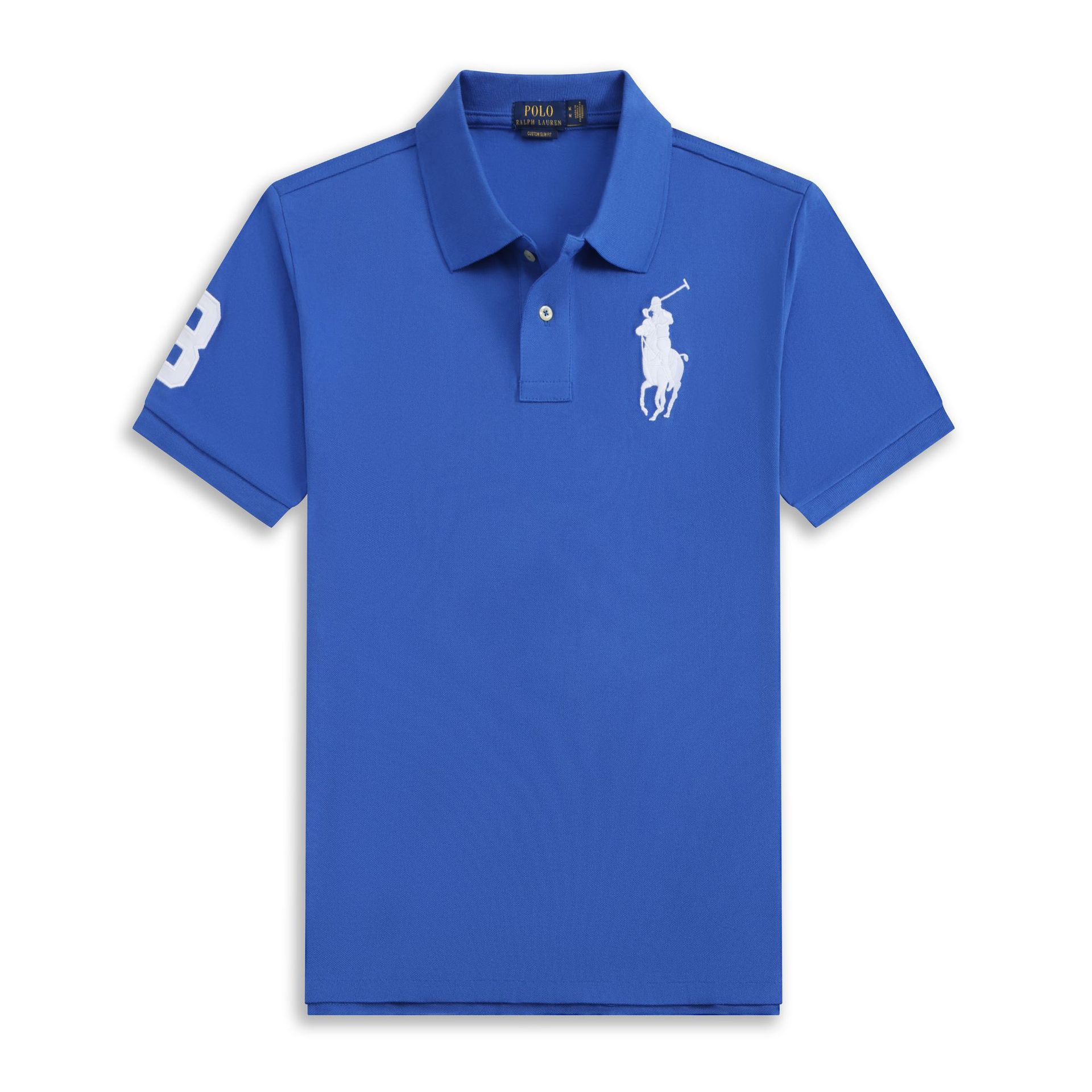 POLOWALK hombre logotipo marino bordado polo con solapa de verano nuevo RL suelto casual camiseta de manga corta