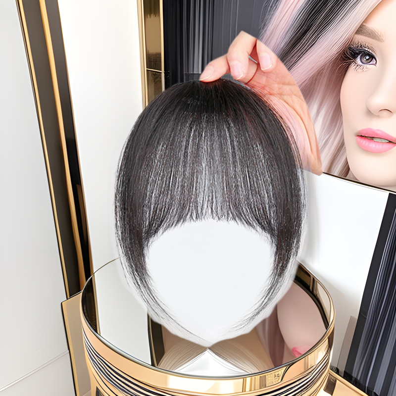 Internet Celebrity French Style Small Thousand Generations Air Fake Bangs Female Natural Traceless Front Front Real Hair Fake Head Curtain Qi Bangs Wig