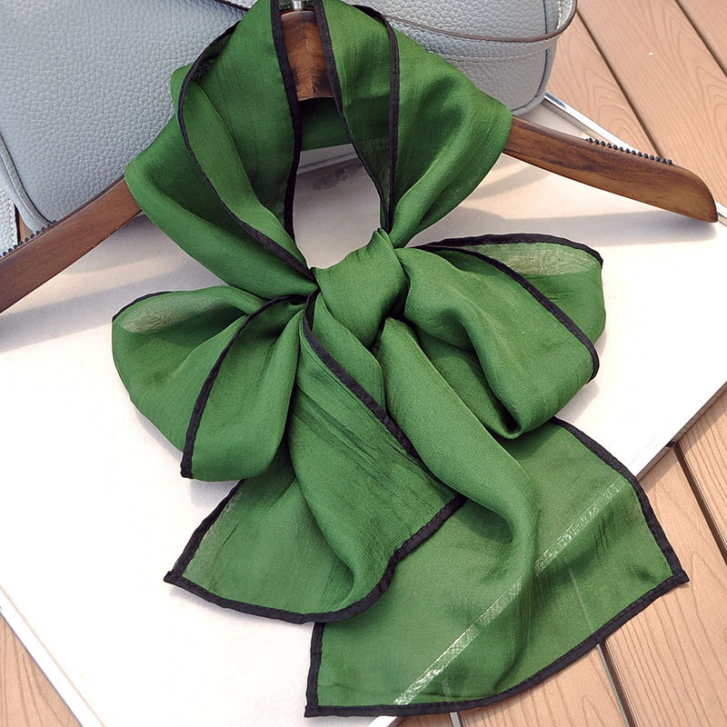 Buñuelo de seda sólida pequeña banda larga ligera Tiansil correa de cabello correa de cabello correa