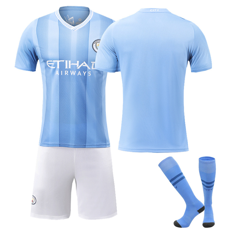 2324 Manchester City casa versión correcta N ° 9 Harland N ° 17 de Blaue fútbol ropa niños traje adulto