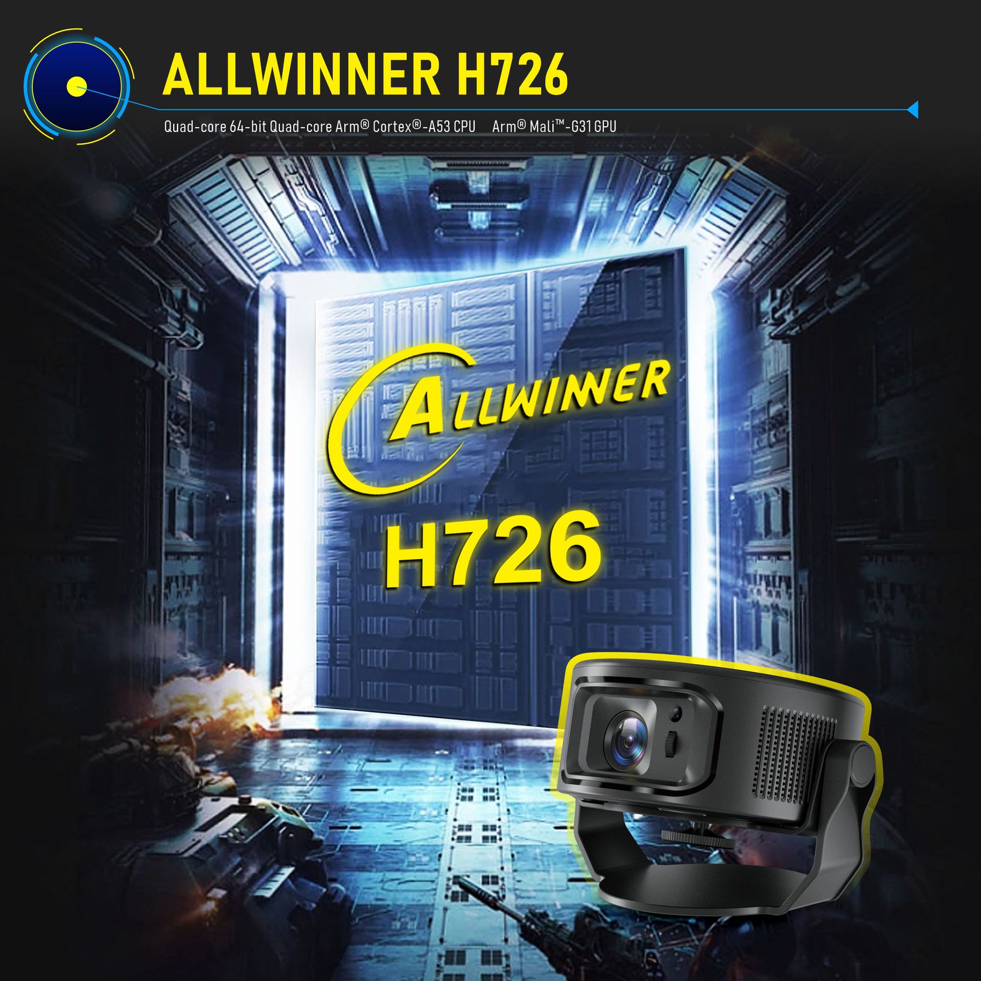 Hy300Max Home Portable Smart Projector 720P H726 Android 14 Lcd Projector Supports High