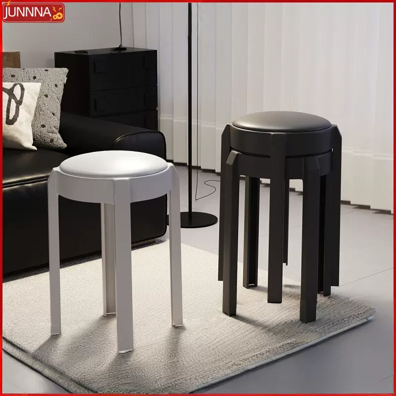 塑料椅子加厚可叠放家用餐厅餐桌小凳子出租房用北欧轻奢网红餐椅