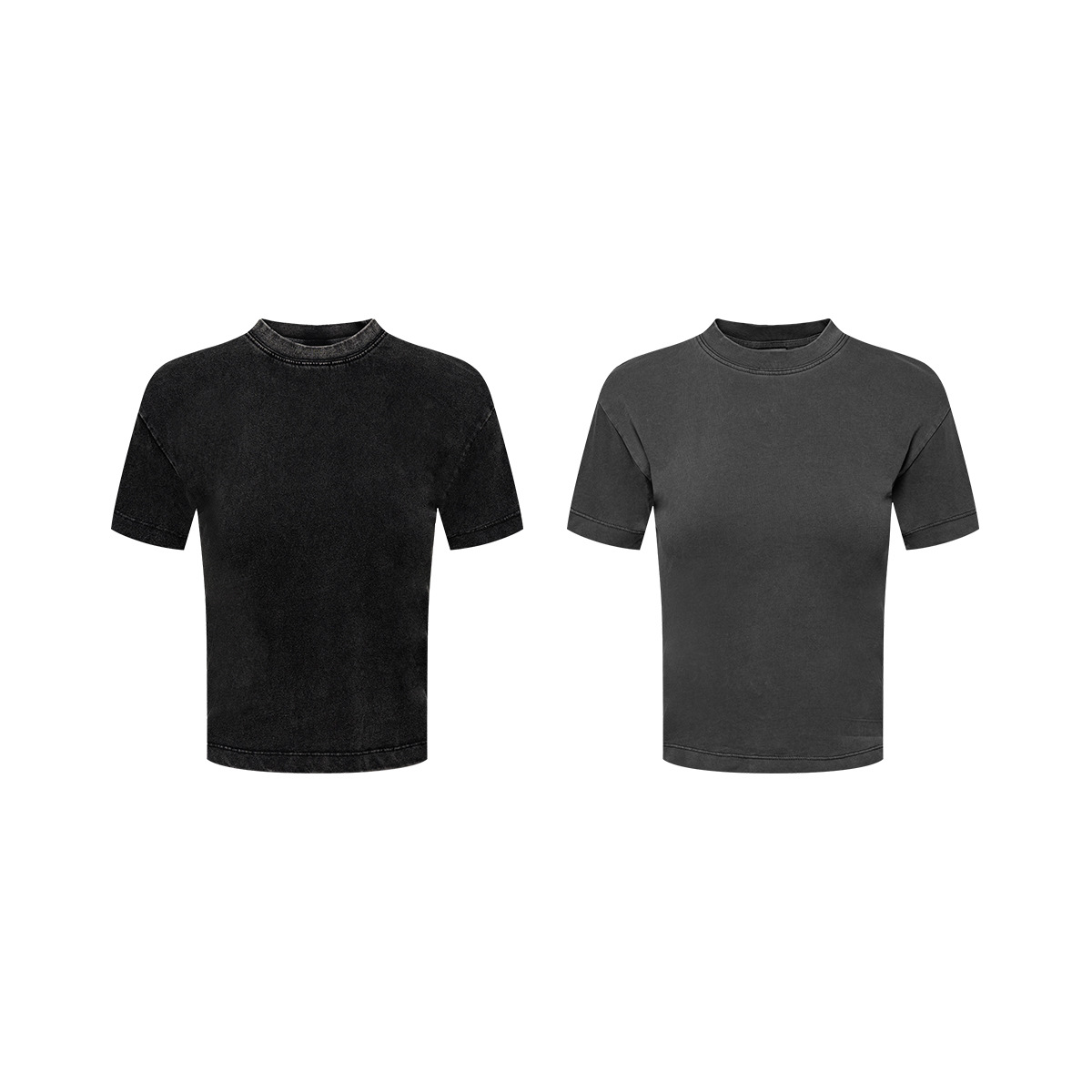 BE ropa de mujer | 2025 verano comercio exterior europeo y americano Milán doble hilo básico industria pesada copo de nieve frito camiseta de color sólido de manga corta mujer image 6