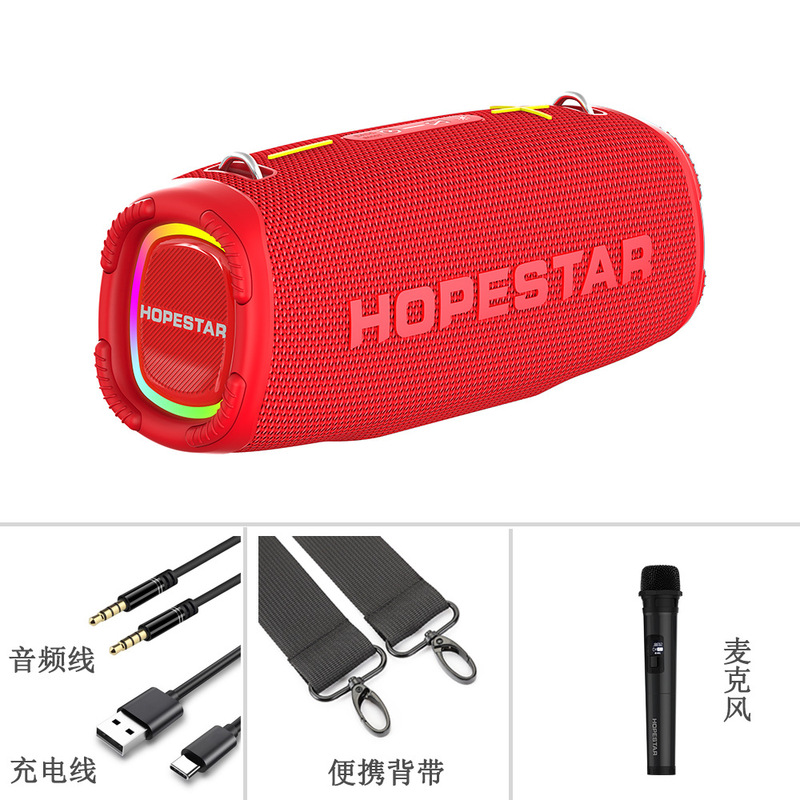 A6maxハイパワー80w屋外ポータブルbluetoothスピーカーマイク付き家庭カラオケサブウーファrgb付き|undefined
