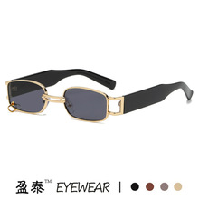 新款gm同款太阳镜小框金属方形墨镜时尚潮流个性男女环扣太阳眼镜
