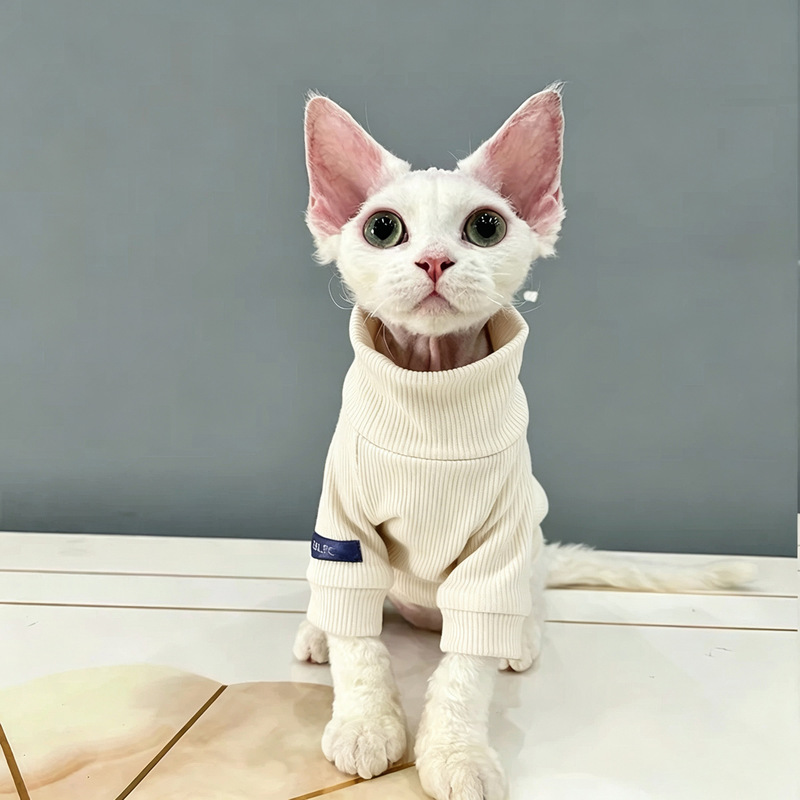 New autumn and winter styles, factory wholesale, German Sphynx cat print, elastic band sleeves, high collar, stylish and durable top New autumn and winter styles, factory wholesale, German Sphynx cat print, elastic band sleeves, high collar, stylish and durable top