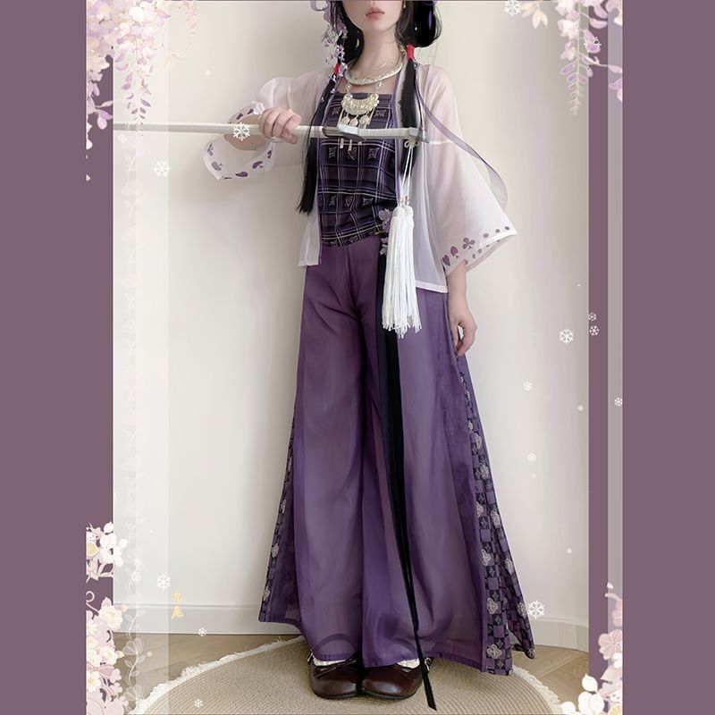Original Hanfu for women, 2026 new model, improved Song-style short shirt with suspenders, traditional Chinese style daily commute outfit for women, summer version