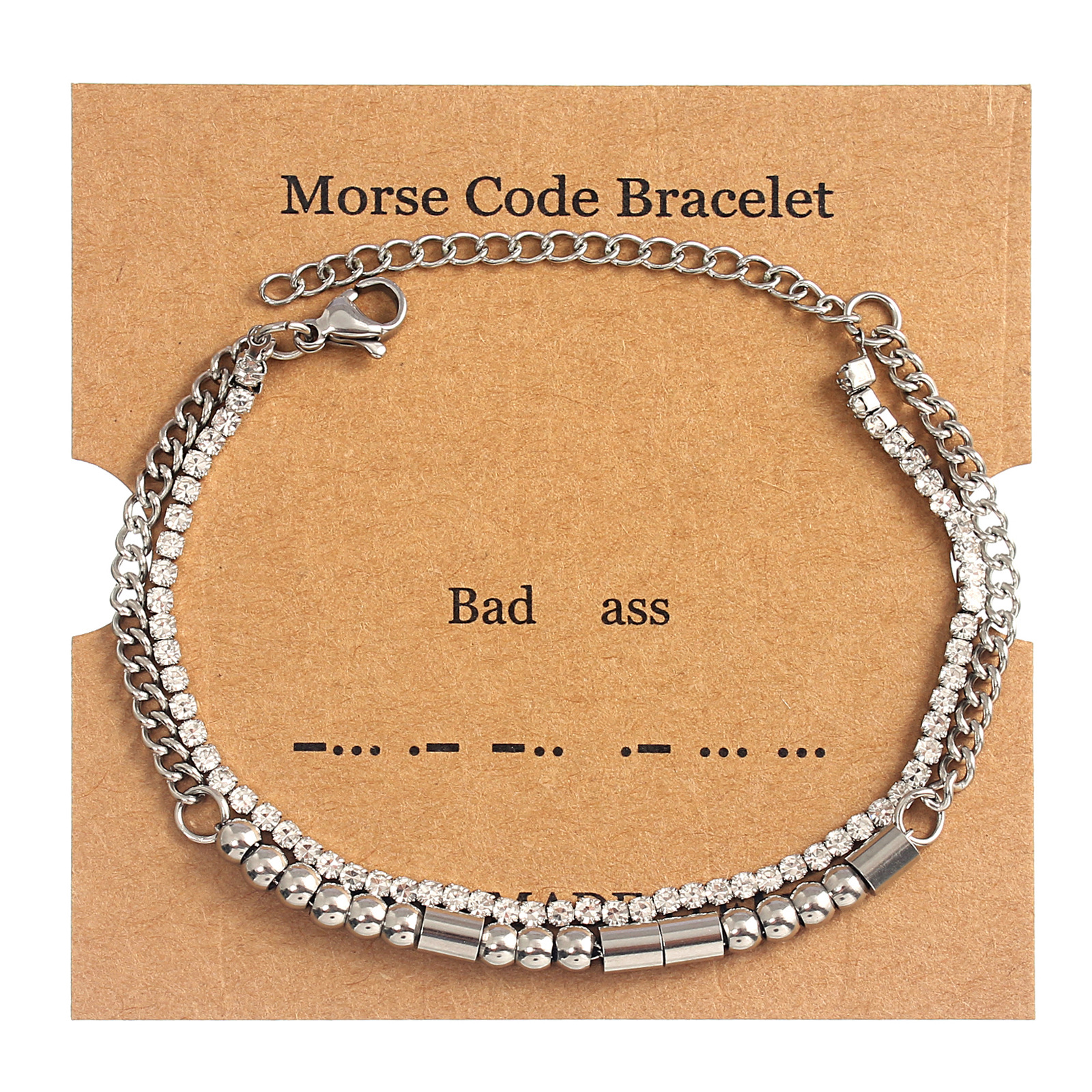 Acier Inoxydable Style Simple Style Classique Lettre Incruster Zircon Bracelets display picture 10