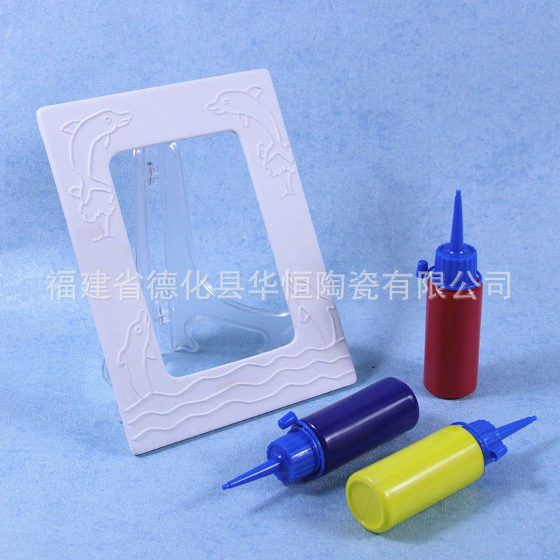 Cross-Border Trade Ceramic Photo Frame Custom Dolphin Handmade Graffiti Kidsren's DIY Toy Photo Storage Decorative Ornaments