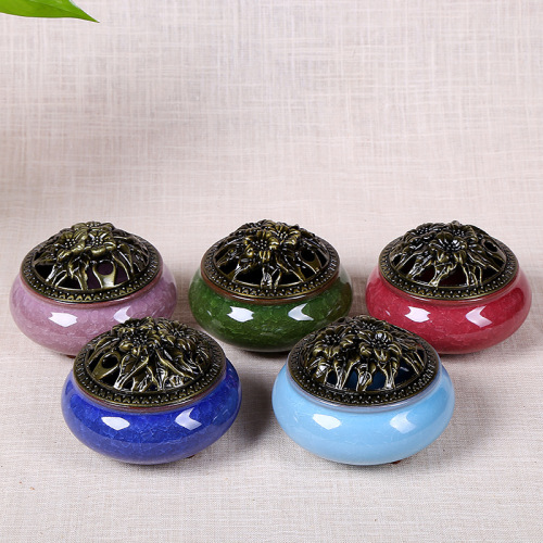Ceramic incense burner Ge kiln ice cracked incense burner kiln turned into incense burner creative incense burner tower incense burner disc incense burner household furnace