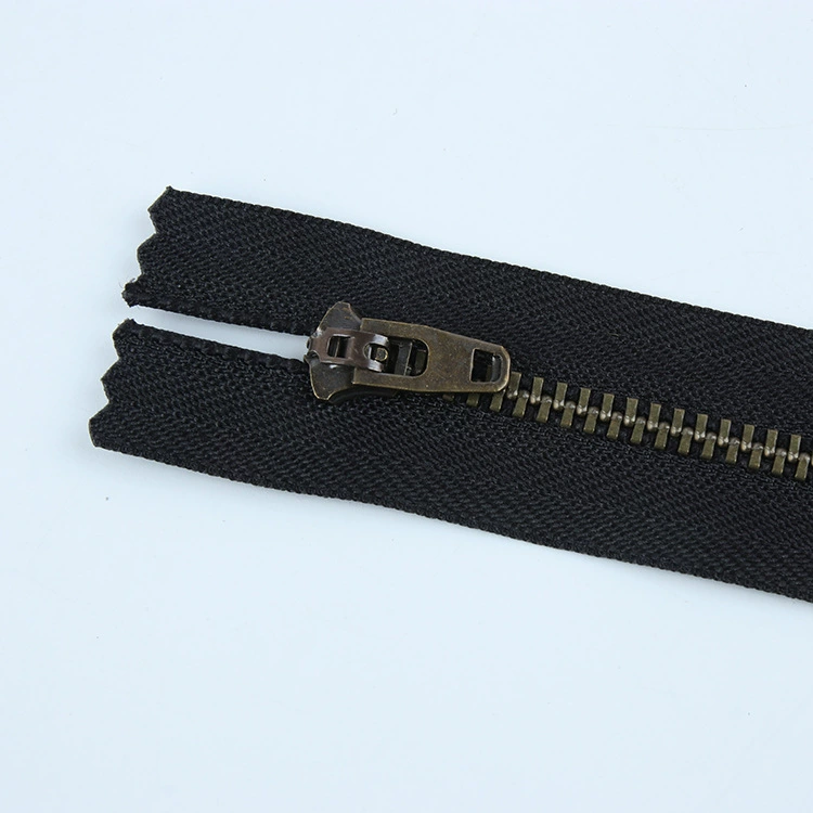 Metal jeans with zipper, copper jacket